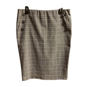 Jules and Leopold Skirt Womens Large Black & White Checkered w/ Buttons